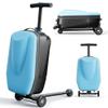 20" Scooter Suitcase for Kids & Adults, Hardshell Kids Ride On Suitcase for Kid Ages 4-15, Foldable Carry On Luggage with Wheels, Multifunctional Lightweight Travel Luggage for Airplane,Sky Blue view 1