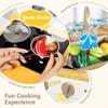 Kinder King Wooden Kids Play Kitchen, Kitchen Playset for Toddler Kid, Play Kitchen Toy Set w/Real Sounds, Pretend Microwave Oven, Ice Maker, Telephone, Gift for Boys Girls Age 3+, White view 4