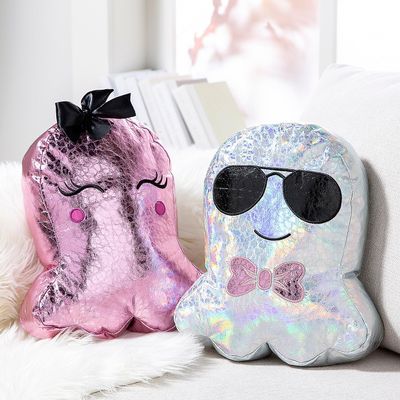 11 3/4" x 13 3/4" Halloween Metallic Polyester Ghost Pillows Set - 2 Piece