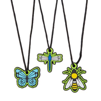 1" - 1 1/4" Full-Color Flying Insect Necklaces with Breakaway Clasp - 12 Piece