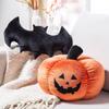 10" Halloween Fuzzy Polyester Jack-O-Lantern & Bat Pillows Set - 2 Piece view 1