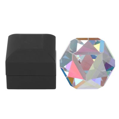 Color Cube Prism 9.8x9.8x9.8in, K9 Optical Glass Faceted Prism, Ideal for Physics Teaching and Photography Props, Unique Table Decoration, Creates Iridescent Patterns with Flashlig