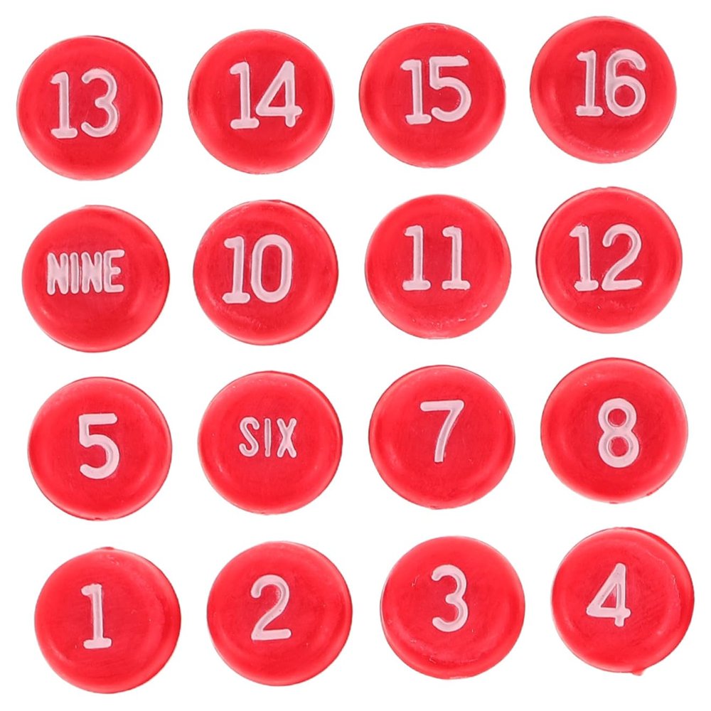 BCOATH 16 Pcs Billiard Number Dice for Pool Players Durable Dice for Match Recording for Score Keeping Billiard Game Variations Fun Stylish Pool Table Supplies