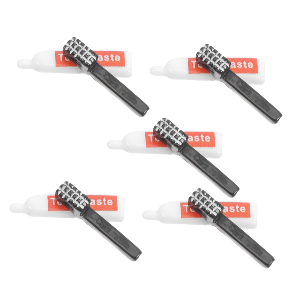 10pcs Mini Resin Toothbrush Toothpaste Set for Mini House DIY Decorative Accessories for Crafting and Home Decor