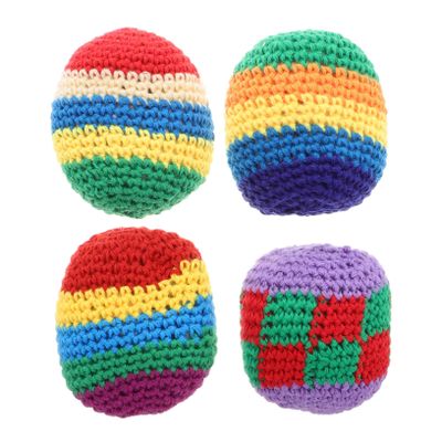 Milisten 4pcs Crochet Juggling Balls Soft Knitted Sandbag Kick Sack for Lightweight Indoor for Hand Eye Coordination Development
