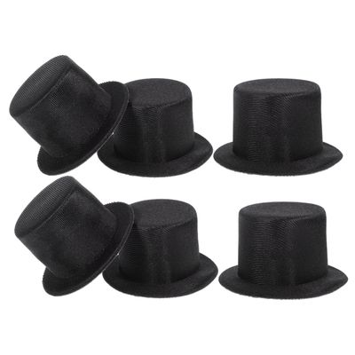 ifundom 6pcs Mini Top Hats for Crafts Adorable Snowman Decoration Accessories Lightweight Dollhouse Holiday DIY Project Hats for Unique Designs and Creative Celebrations