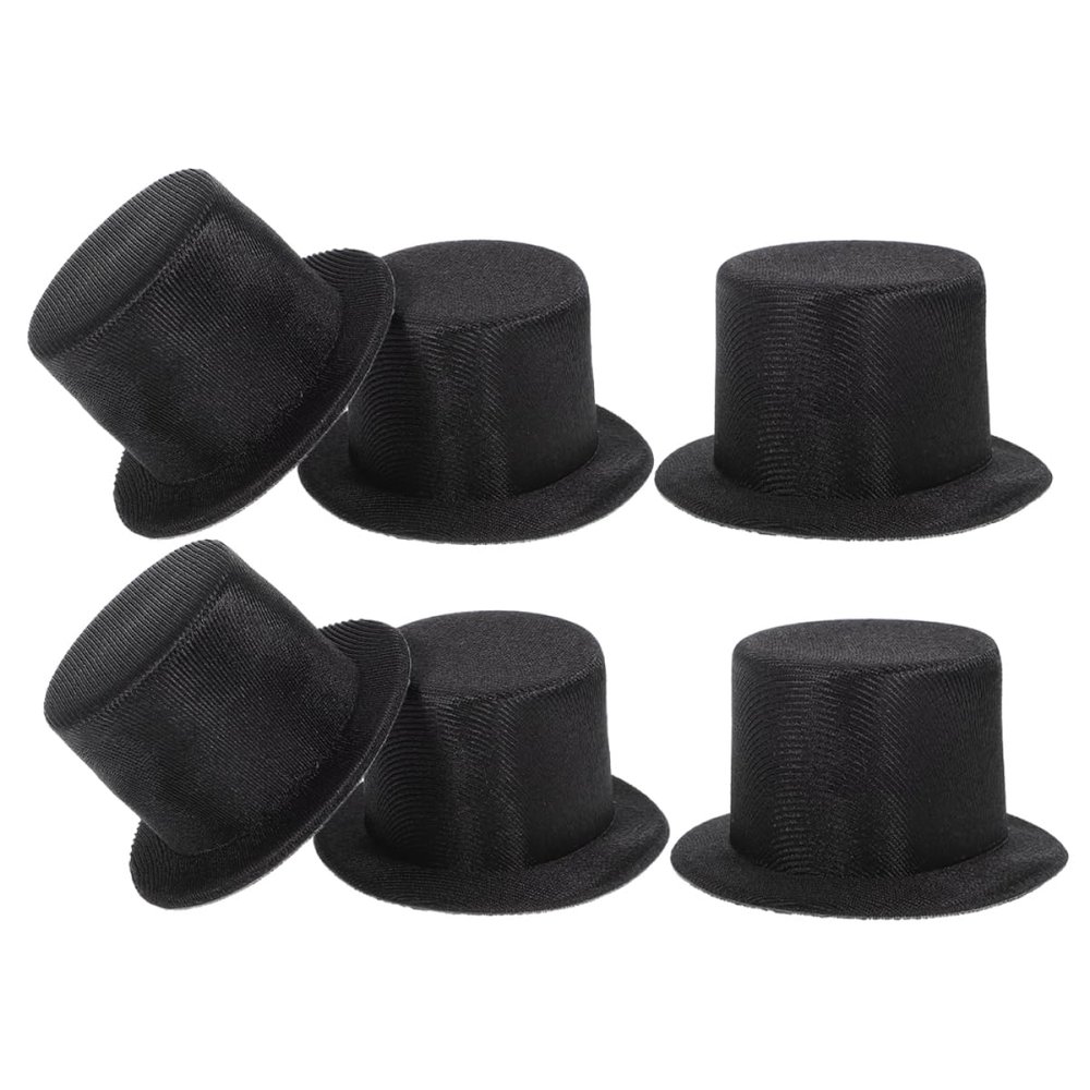 ifundom 6pcs Mini Top Hats for Crafts Adorable Snowman Decoration Accessories Lightweight Dollhouse Holiday DIY Project Hats for Unique Designs and Creative Celebrations