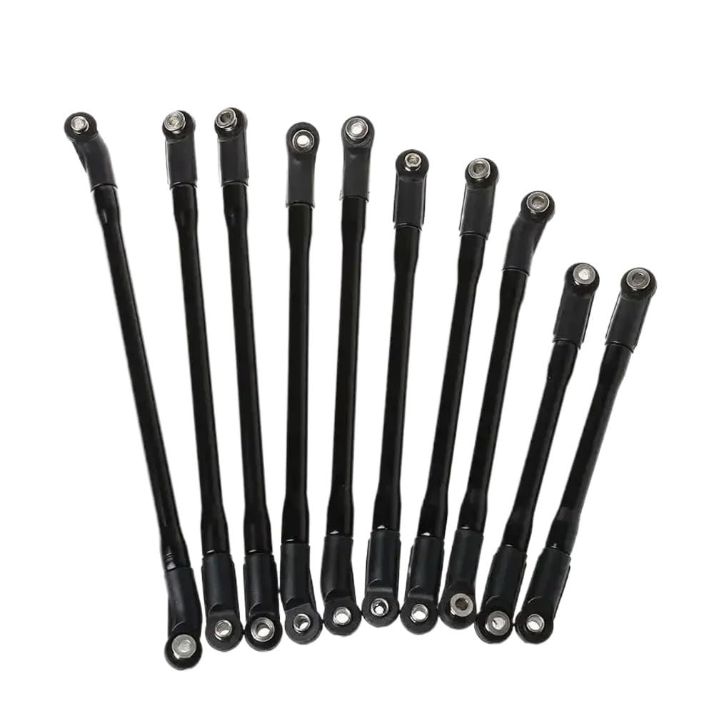 10 Piece Metal Link Set Plastic Rod End Compatible with 1/10 Scale RC Crawler Vehicles