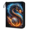 Dragon Theme Trading Card Binder, 4-Pocket Holder for 400 Cards, 4-Ring Zipper Album with Waterproof Cover, Gifts for Boys, Teens Card Game Collectors view 3