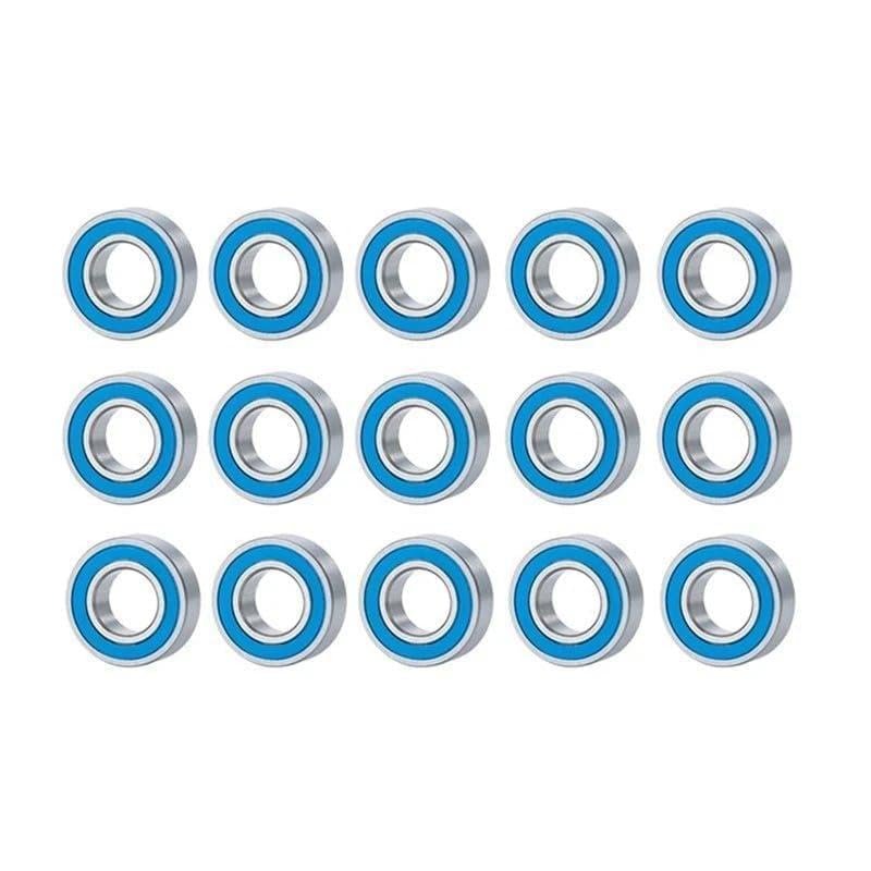 10 Pcs Bearing 5X11x4mm Kit for Traxxas Slash Stampede Rustler Bandit 2WD 1/10 RC Car Spare Parts Upgrade Accessories(Silver Blue 15Pcs)