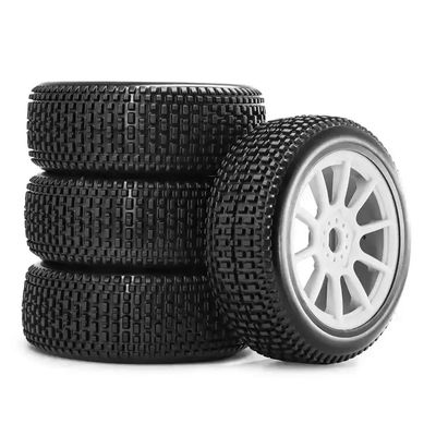 4pcs 117mm 1/8 Off-Road Buggy Tires with 17mm Hex Compatible with Various RC Cars(White)