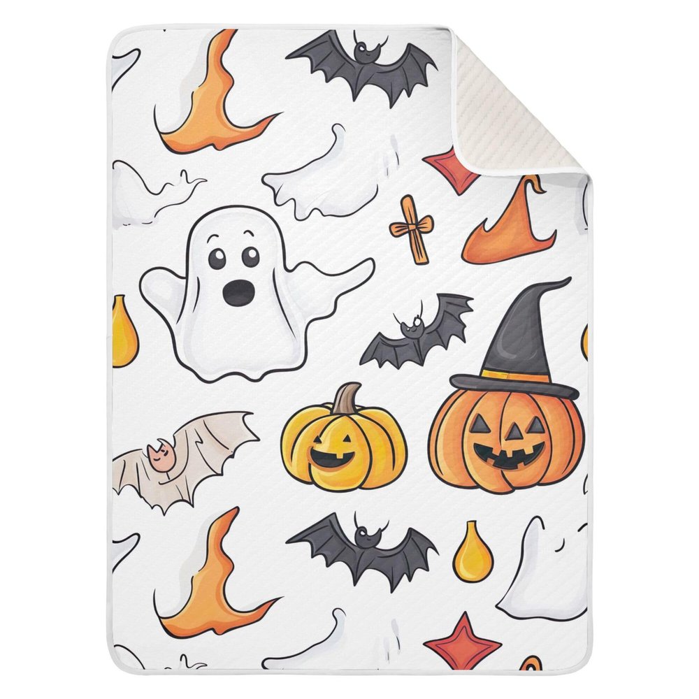 Qilmy Cute Halloween Baby Blanket for Boys Girls Kids with Soft Cotton, Cute Cozy Warm Nursery Receiving Swaddle Blanket for Toddler Infant Crib, 30 x 40 Inch