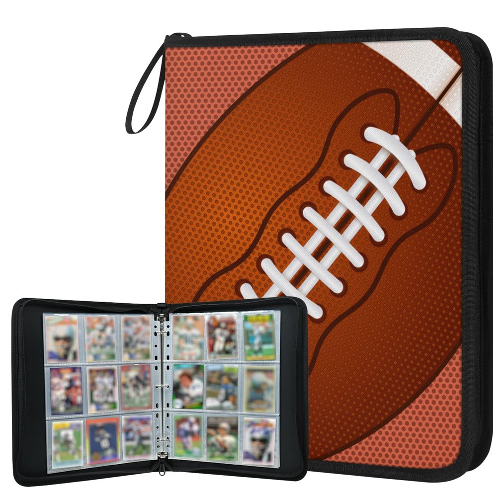 Trading Card Binder 9 Pocket - Football Card Binder with Sleeves 900 Double Sided Pockets Sports Trading Cards Album Cards Holder Protectors Set Fit for Game Cards, Sports Cards