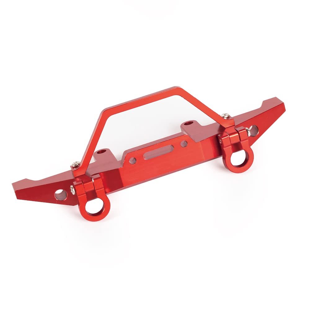 Aluminum CNC Front Bumper with Winch Fixed for 1/16 WPL C14 C24 C24-1 C54 CB05S RC Car Upgrade Parts Accessories(Red)