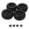 4pcs 125mm Rubber Tires and Wheel Rims with 12mm Hex and 4mm Lock Nuts Compatible with TRX Himoto RC Vehicles(DLT005) view 1