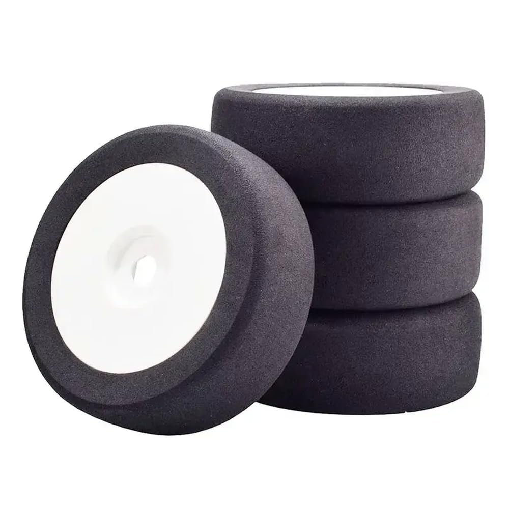 118mm RC Foam Tire Wheel Rim Set with 17mm Hex Compatible with Various RC Cars(Red)