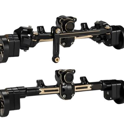 174g Brass Portal Axle Set with 7mm Hex Wheel Hubs and Counterweights Compatible with 1/24 RC Crawlers AX24 SCX24