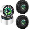 4pcs Heavy Duty Brass & Aluminum 1.9 Inch Deep Groove Wheel Rims Compatible with 1/10 RC Crawlers Like VS4-10 & Gen8 view 1