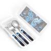 3-Piece Children Utensils Set Blue butterfly Knife Spoon Fork Set Stainless Steel Silverware Set Easy-Grip Reusable Utensils Set Child Flatware Set with Case for Lunch Travel view 4