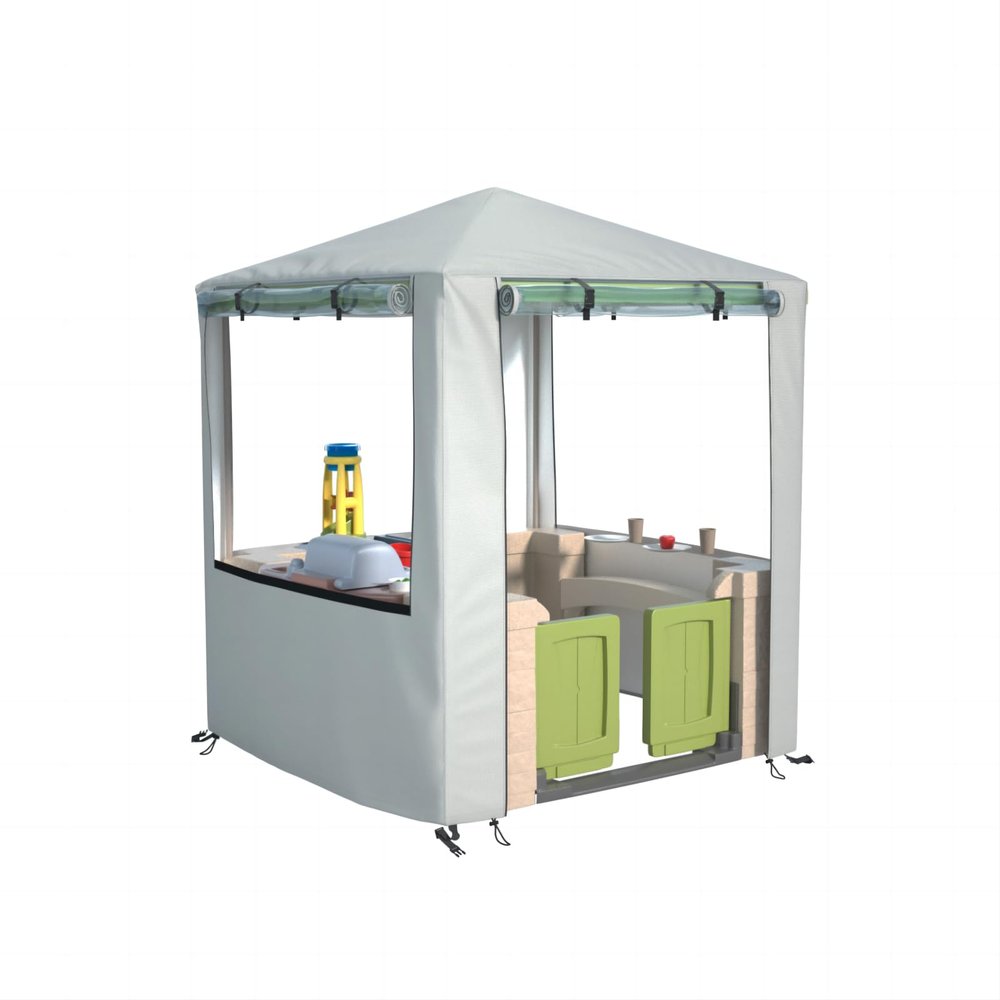 Outdoor Kids Playhouse Cover 600D Heavy Duty Waterproof Play House Covers Suitable for All Around Playtime Patio with Canopy Playset 49.5" W x 49.5" D x 60.2" H Beige