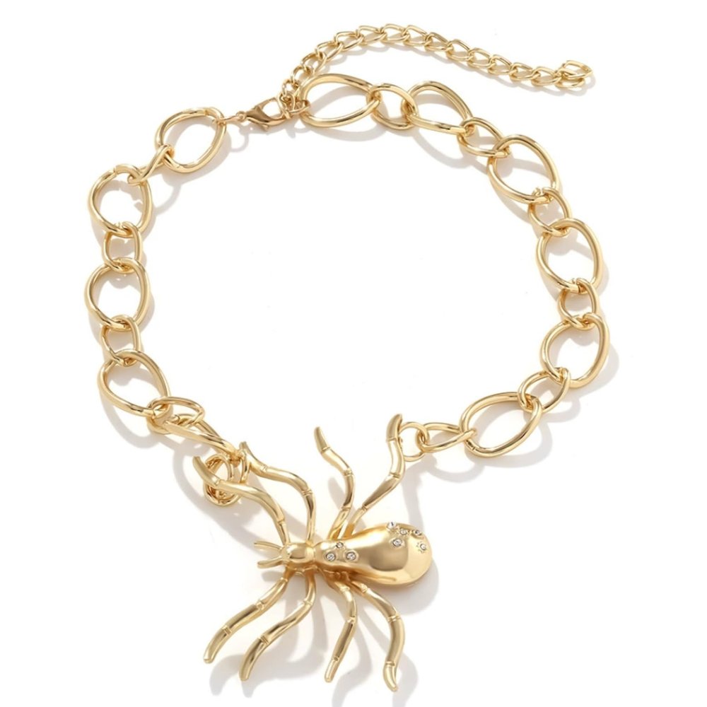 ZYIBPMSJKQCFK Bohemian Insect Pendant Vintage Handmade Necklace,golden,38+10cm