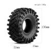 4pcs 136mm Rubber Tires Wheels for 1/10 Scale RC Crawler Compatible with Pro Wraith RR10 TRXS YK4082 view 3