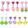 Mikovivi 6 Pairs Colorful Clip on Drop Earrings Set, Resin No Pierced Design Kids Child Dangle Earrings Cute Butterfly Ear Clips for Children Toddler Party Daily Wearing Princess Jewelry view 1