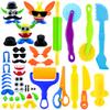 Dough Tools Play Set for Kids,46 pcs Basic Dough Play Toys Includes Cutters, Roller, Rolling Pins, Safety Scissors, Plastic Knife, Character Accessories view 1