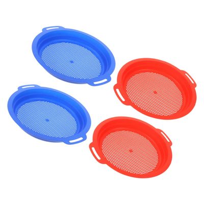 Abaodam 4Pcs Sand Sifters Plastic Beach Strainers for Shells and Sand Sifting for Outdoor Family Fun Gardening and Travel