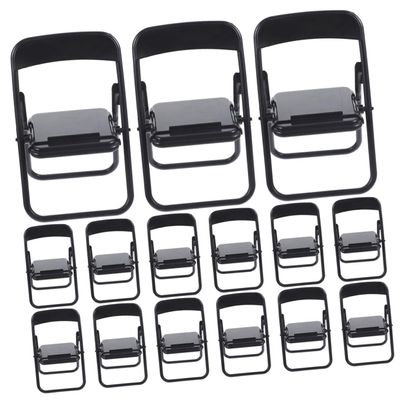 LABRIMP 30pcs Folding Chairs Cellphone Stand Dollhouse Furniture Model Realistic Design for Smartphones for Desk Ornaments Decorations