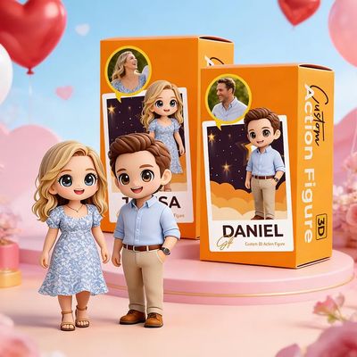 Custom 3D Action Figure from Photo - Personalized Full Body Mini Figurine Statue - HD Resin Cartoon Sculpture Collectible - Unique Christmas Birthday Anniversary Wedding Gift for Couples, Men, Women