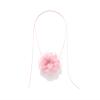ZYIBPMSJKQCFK Handmade Layered Snow Gauze Flower Pendant With Adjustable Rope Necklace,pink,130cm view 1