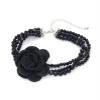 ZYIBPMSJKQCFK Handmade Beaded Rose Vintage Bohemian Flower Necklace For Women,white,31+9cm view 2