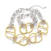 ZYIBPMSJKQCFK Geometric Alloy Handmade Patchwork Necklace Punk Metal Set,Bracelet,41+7cm/19+7cm view 3