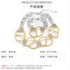 ZYIBPMSJKQCFK Geometric Alloy Handmade Patchwork Necklace Punk Metal Set,Bracelet,41+7cm/19+7cm view 4