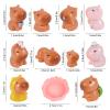 11pcs Mini Capybara Figurines, Super Cute Miniature Resin Capybara Tiny Small Animals Ornaments for Cake Toppers Desktop Car Dashboard Dollhouse & Fairy Garden Decorations view 2