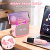 Mini Karaoke Machine Toys Gifts,Kids Portable MP3 Player with 2 Wireless Microphone and LED,Christmas Birthday Gifts for Girls Boys 3 4 5 6 7 8+ Year Old (Pink) view 2