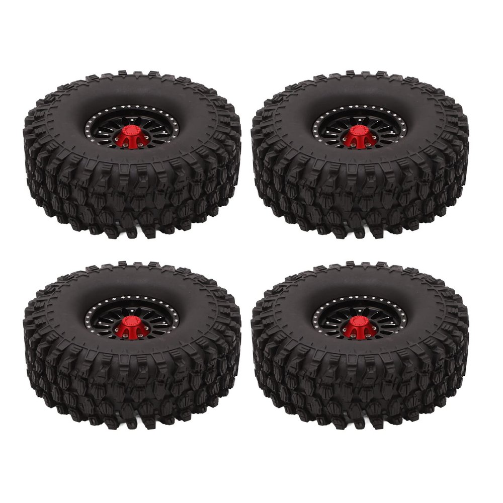 1.9 Inch RC Tires Beadlock Wheel Rim Upgrade Parts Rubber Tyre Strong Grip for Traxxas Hsp Redcat Tamiya D90 4pcs
