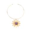 ZYIBPMSJKQCFK Bohemian Flower Pendant Vintage Necklace For Women,Purple,41cm view 1