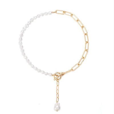 Bohemian Splicing Pearl Chain Metal Chain Accessories,golden,48cm