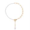 Bohemian Splicing Pearl Chain Metal Chain Accessories,golden,48cm view 1