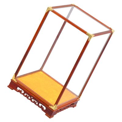 Amosfun Buddha Display Box Decorative Box Organizer Collectibles Display Case for Living Desk