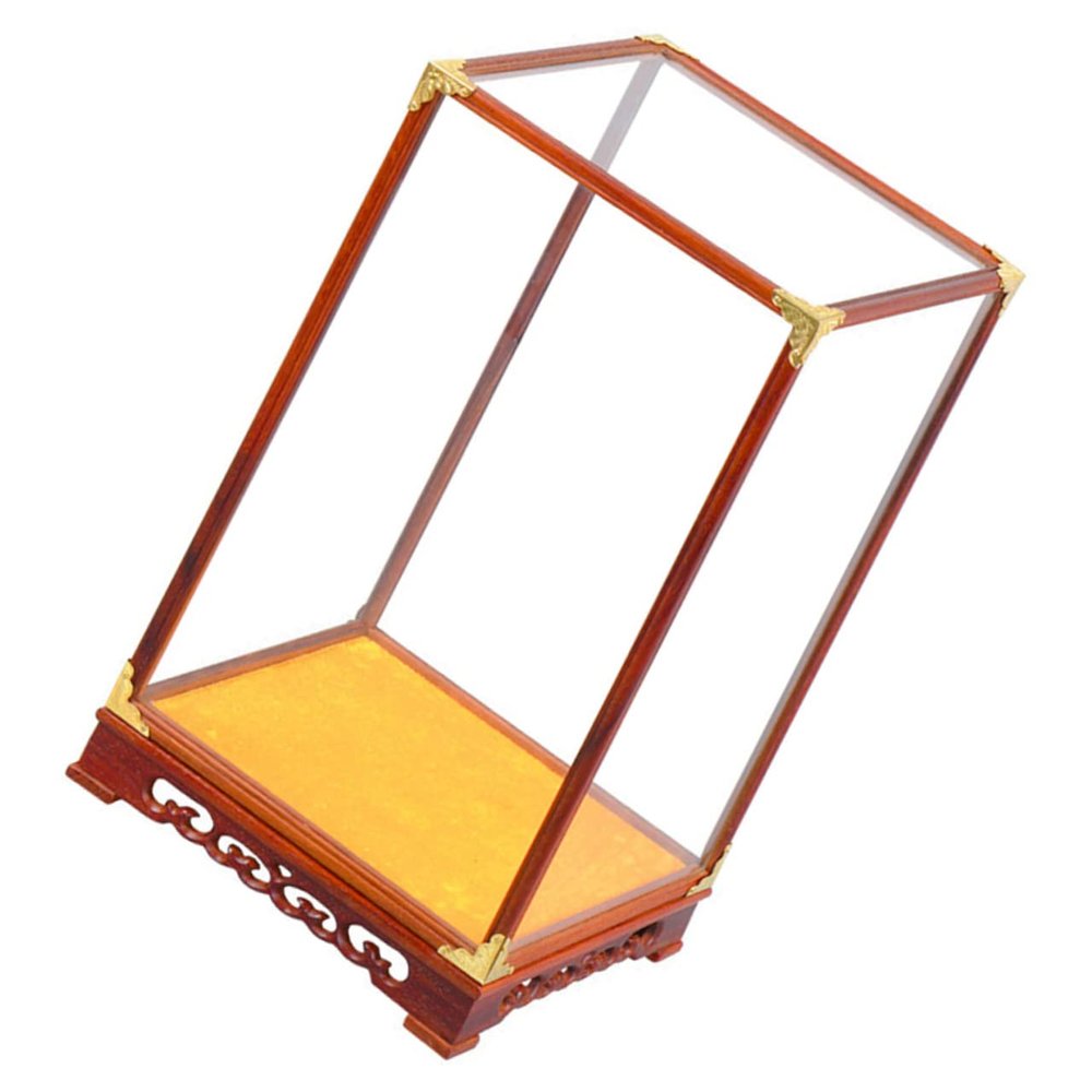 Amosfun Buddha Display Box Decorative Box Organizer Collectibles Display Case for Living Desk