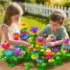112 Pcs Flower Garden Toy,Toddler Girl Toys 3-4 Years Old Girls Gardening Building Gifts Set Best Educational Learning Fine Diy Crafts Stem Construction Stacking Kit,for 3 4 5 6 7 Year Kids Birthday view 2