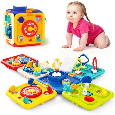 Covsen Montessori Toy for 1+ Year Old Girl Gift  6-in-1 Busy Board for Toddlers 1 2 3 4 Year Old  Educational Sensory Early Development Toys First 1st Birthday Gifts for Kids
