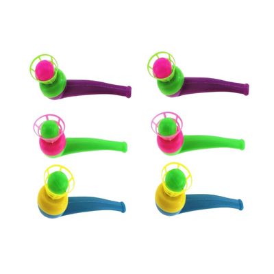 Yxinjy 6 Pcs Training Floating Blowing Balls Plastic BallsBall Blowing Toy Floating Blow Pipe Toys Party (Random Color)