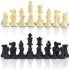 32 Plastic Chess Pieces Set - Black & White Chessmen for 15-20 Inch Boards, Felt Bottom, with Drawstring Storage Bag - Ideal for Beginners & Chess Enthusiasts-No Board Included (2.95inch/7.5cm) view 1