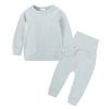 2pc Sweater Pants Sets for Toddler Plain Casual Long Sleeve Crew Neck Pullover Tops+Cotton Long (Light Blue, 3-6 Months) view 4