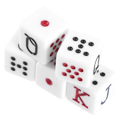 CVUTOVO 5Pcs Portable Poker Dice Fun Game Props for Family Gatherings Ktv and Bars Lightweight Dice for Entertainment and Decoration