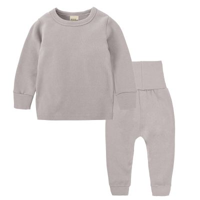 2pc Sweater Pants Sets for Toddler Plain Casual Long Sleeve Crew Neck Pullover Tops+Cotton Long Pants (Grey, 5-6 Years)
